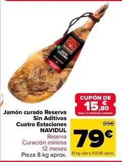 Carrefour Market Navidul - jamon curado reserva sin aditivos cuatro estaciones oferta
