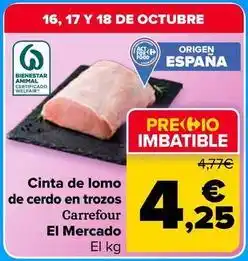 Carrefour Market Carrefour - cinta de lomo de cerdo en trozos el mercado oferta