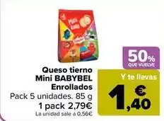 Carrefour Market Babybel - queso tierno mini enrollados oferta