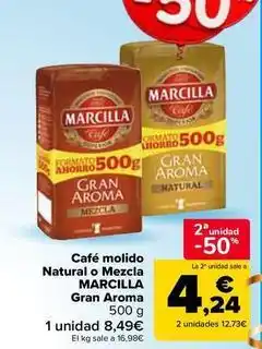 Carrefour Market Marcilla - café molido natural o mezcla gran aroma oferta