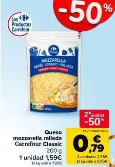 Carrefour Market Carrefour - queso mozzarella rallada classic oferta
