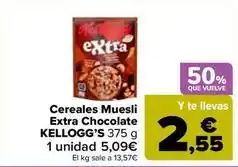 Carrefour Market Kellogg's - cereales muesli extra chocolate oferta