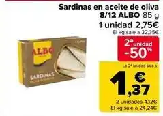 Carrefour Market Albo - sardinas en aceite de oliva 8/12 oferta
