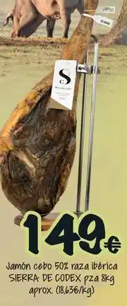 Cash Fresh Sierra de codes - jamón cepo 50% raza ibérica oferta