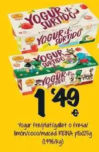 Cash Fresh Reina - yogur freplat/gallet o fresal limon/coco/maced reina oferta
