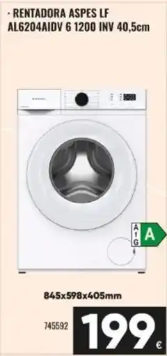 Family Cash Rentadora aspes lf al6204aidv 6 1200 inv 40,5cm oferta