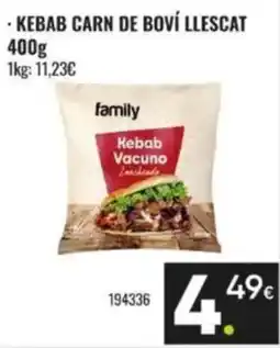 Family Cash family kebab carn de boví llescat oferta