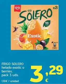 HiperDino Solero helado exotic o berries oferta
