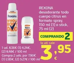HiperDino Rexona desodorante todo cuerpo citrus oferta