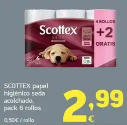 HiperDino Scottex papel higiénico seda acolchado oferta