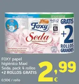 HiperDino Foxy papel higiénico Maxi Seda oferta