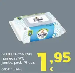HiperDino Scottex toallitas humedas WC jumbo oferta
