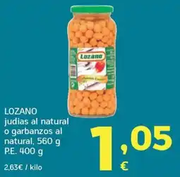 HiperDino Lozano judias al natural o garbanzos al natural oferta