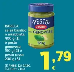 HiperDino Barilla salsa basilico o arrabbiata oferta