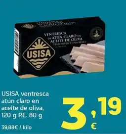 HiperDino Usisa ventresca atún claro en aceite de oliva oferta