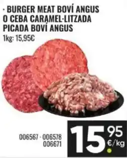 Family Cash Burger meat boví angus o ceba caramel-litzada picada boví angus oferta