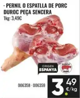 Family Cash Pernil o espatlla de porc duroc peça sencera oferta