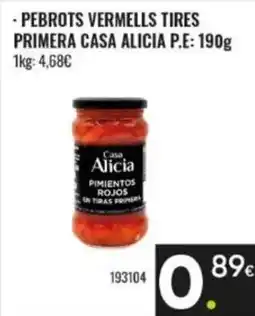 Family Cash Casa Alicia pimientos rojos en tiras oferta
