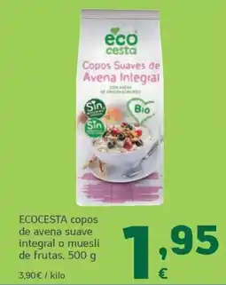 HiperDino Ecocesta copos de avena suave integral o muesli de frutas oferta