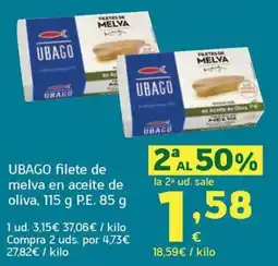 HiperDino Ubago filete de melva en aceite de oliva oferta