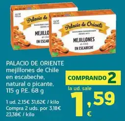 HiperDino Palacio de Oriente mejillones de Chile en escabeche oferta
