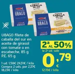 HiperDino Ubago filete de caballa del sur oferta