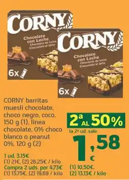 HiperDino Corny barritas muesli chocolate oferta