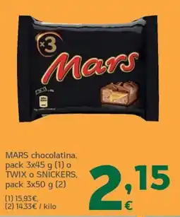 HiperDino Mars chocolatina oferta