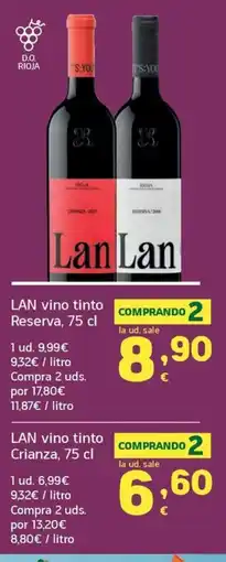HiperDino Lan vino tinto Reserva oferta