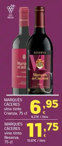 HiperDino Marqués de Cáceres vino tinto Crianza oferta