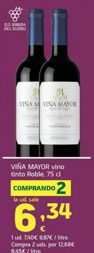 HiperDino Viña Mayor vino tinto Roble oferta