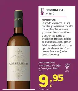 HiperDino José Pariente vino blanco Verdejo o Sauvignon Blanc oferta