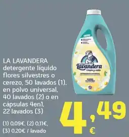 HiperDino Lavandera detergente liquido flores silvestres o cerezo oferta