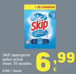 HiperDino Skip detergente polvo active clean oferta