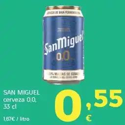 HiperDino San Miguel cerveza 0,0 oferta