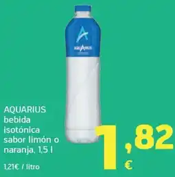 HiperDino Aquarius bebida isotónica sabor limón o naranja oferta