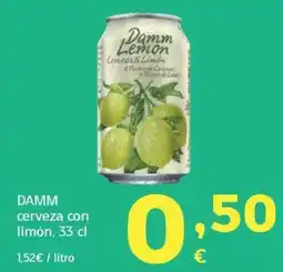 HiperDino Damm cerveza con limón oferta