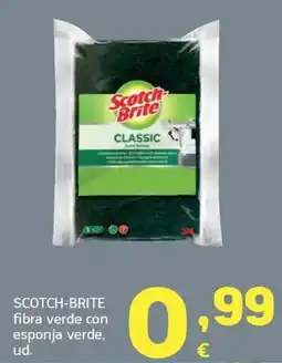 HiperDino Scotch-Brite fibra verde con esponja verde oferta
