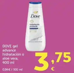 HiperDino Dove gel advance hidratación o aloe vera oferta