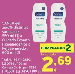 HiperDino Sanex gel neutro oferta