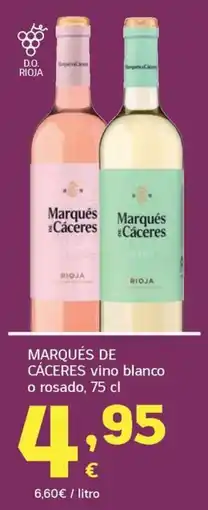 HiperDino Marqués de Cáceres vino blanco o rosado oferta