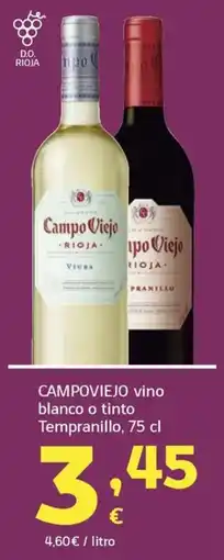 HiperDino Campoviejo vino blanco o tinto oferta