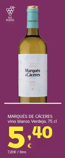 HiperDino Marqués de Cáceres vino blanco Verdejo oferta