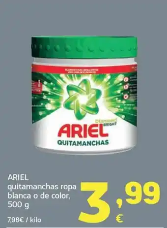 Ariel quitamanchas ropa blanca o de color