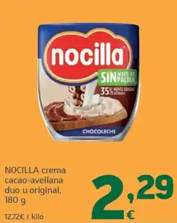 HiperDino nocilla crema cacao-avellana duo u original oferta