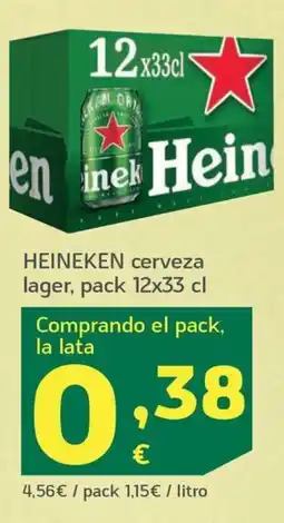 HiperDino Heineken cerveza lager oferta