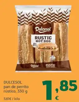 HiperDino Dulcesol pan de perrito rústico oferta