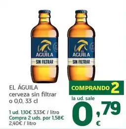 HiperDino El águila cerveza sin filtrar oferta