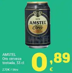 HiperDino Amstel oro cerveza tostada oferta