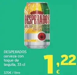 HiperDino Desperados cerveza con toque de tequila oferta